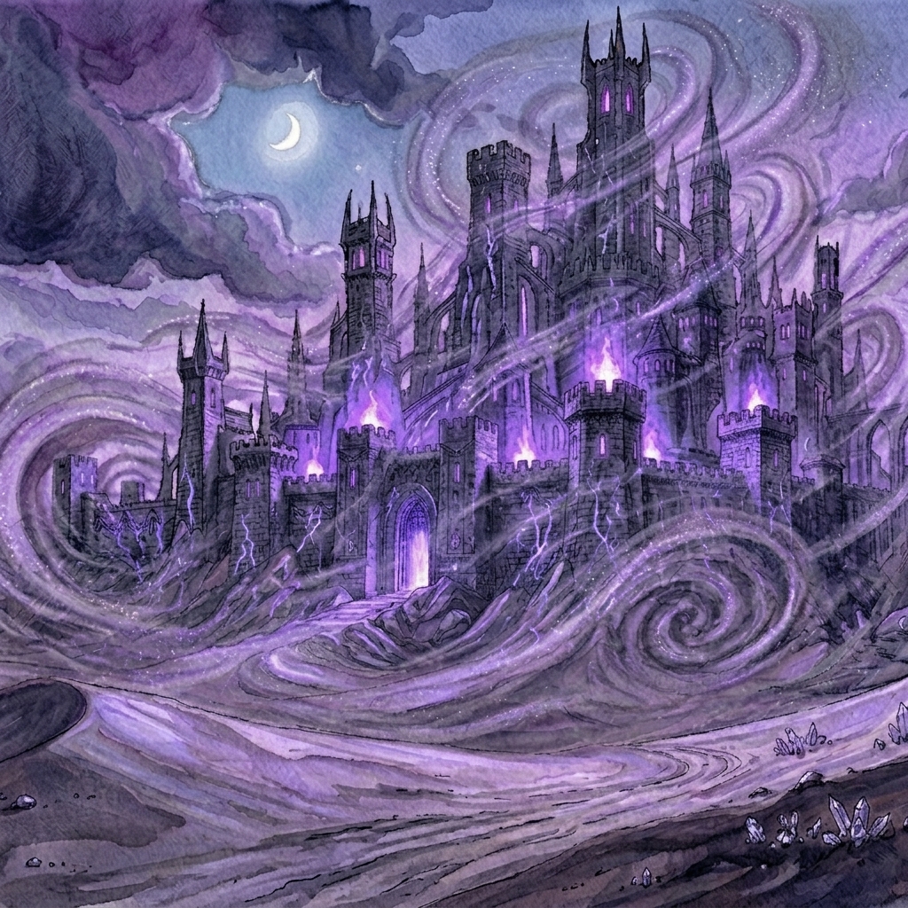 Grey Fortress — a dark fortress of corrupted stone.