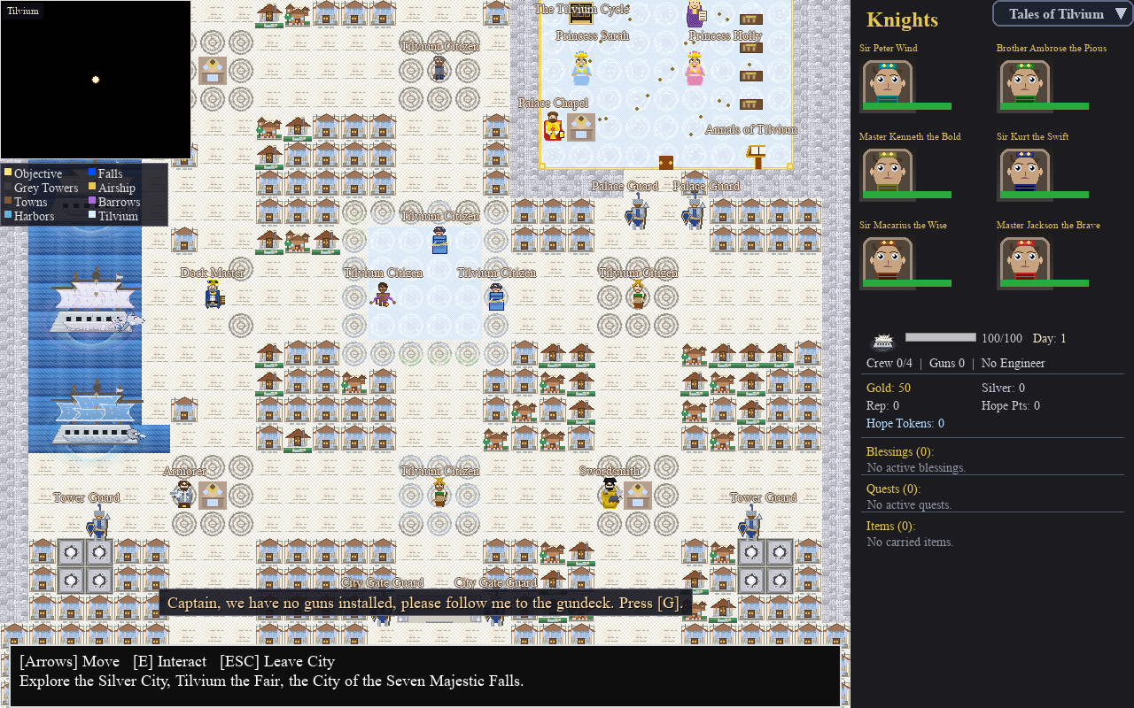 Tales of Tilvium city exploration screenshot.